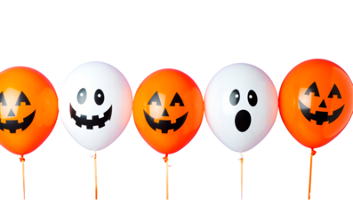 halloween ghost balloons isolated on white