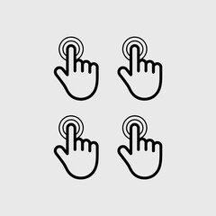 Fototapeta premium Four finger tap icons representing digital interaction and user interface elements