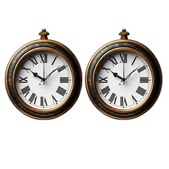 Elegant Dual Wall Clocks Displaying Classic Timepiece Design