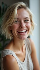 Fototapeta premium Radiant young woman with a joyful smile