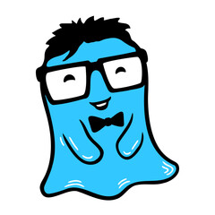 Nerd Ghost Glasses Bow Tie Halloween Happy Geek