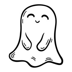 Sweet Little Ghost Halloween Cute Funny Happy Smile