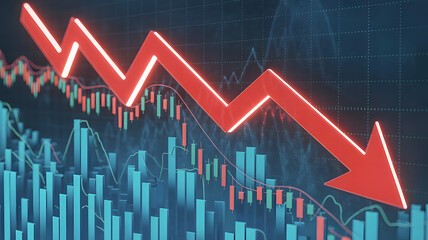 Red Downward Trend Arrow