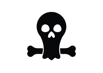 ghost bone skull silhouette vector icon