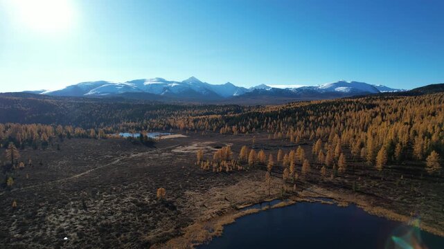 flight in Gorny Altai in autumn, Russia September