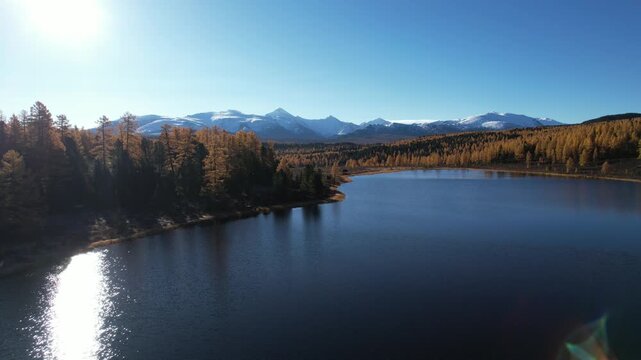 flight in Gorny Altai in autumn, Russia September