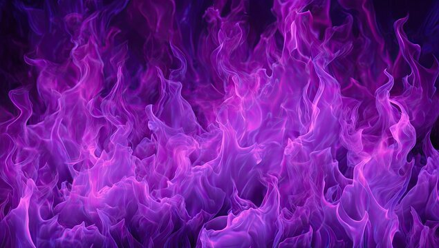 Vivid, digital rendering of stylized, ethereal flames in shades of purple and violet
