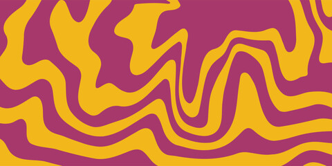 Groovy psychedelic wave background for banner design. Retro 60s 70s psychedelic pattern. Modern wave retro abstract design.