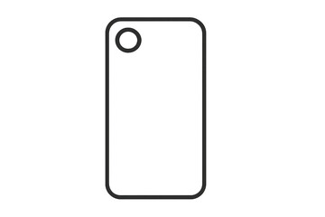 Sleek smartphone outline icon, minimalist design on transparent background
