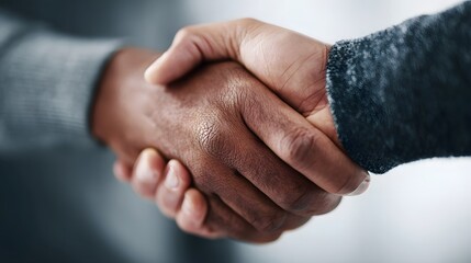 Fototapeta premium Two business partners sealing a successful deal with a handshake
