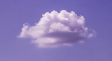 Fluffy white cloud against clear purple sky