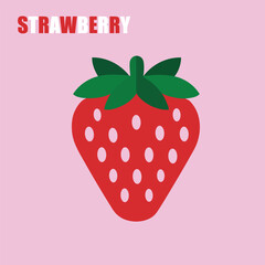 Strawberry Fruit Icon Vector Illustration in Flat Design