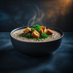 **Aromatic Embrace of Fiery Curry**: Steaming **spiced chicken pieces** simmer in a **rich, vibrant crimson curry sauce**, beautifully crowned with a generous pile of **fresh cilantro**, promising a *