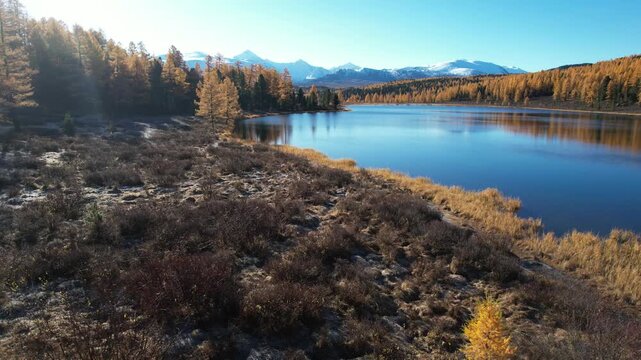 flight in Gorny Altai in autumn, Russia September