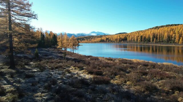 flight in Gorny Altai in autumn, Russia September
