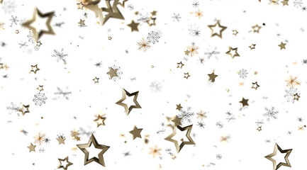 Beautiful festive background with gold stars and snowflakes. Perfect for holidays, celebrations, and winter themes.