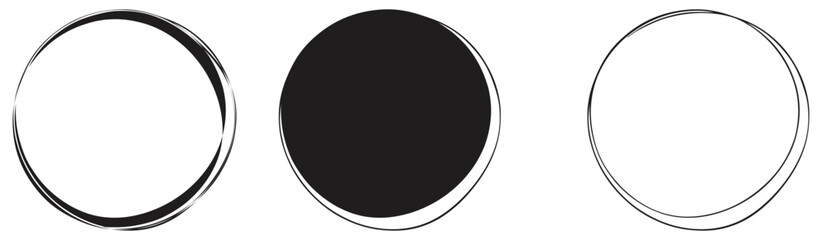 Minimal abstract hand drawn circle shapes.
