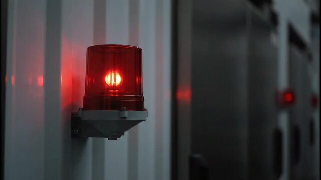 Critical infrastructure warning light sequence showcases industrial safety protocols