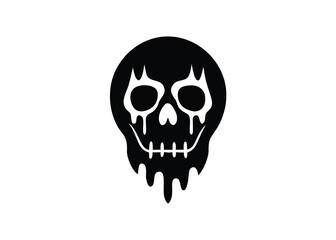 haunted blood skull silhouette vector icon