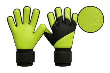 Pair of goalie gloves isolated on a transparent background, sports equipment