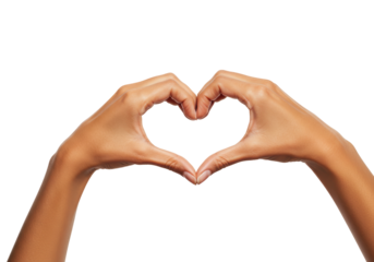 Hands forming heart shape isolated on white, love and care concept for Valentine s Day