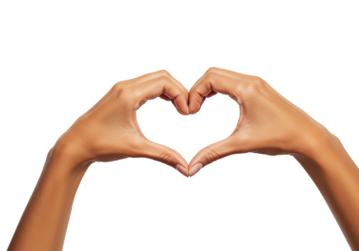 Hands forming heart shape isolated on white, love and care concept for Valentine s Day