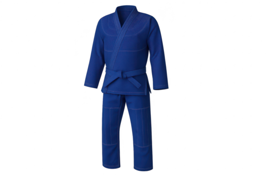 Blue Judo Gi, isolated on a transparent background for easy composite work