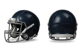 Fototapeta premium American football helmet, isolated on transparent background, front and back