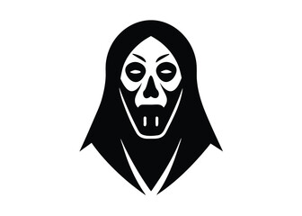 haunted mask silhouette vector icon