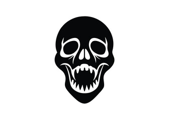 haunted mouth skull silhouette vector icon