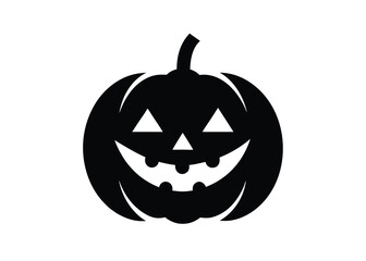 haunted pumpkin lantern silhouette vector icon
