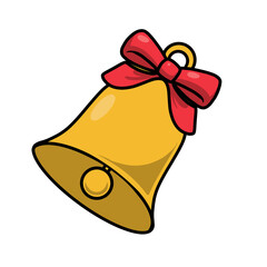 christmas bells with red ribbon