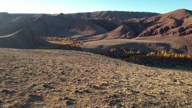 flight in Gorny Altai in autumn, Russia September