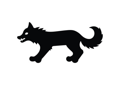 haunted wolf bone silhouette vector icon