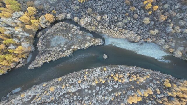 flight in Gorny Altai in autumn, Russia September