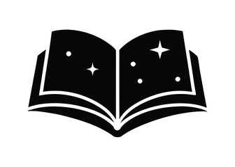 magic book silhouette vector icon