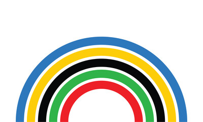 Obraz premium Minimalist Rainbow Arch Vector Design in Olympic Ring Colors