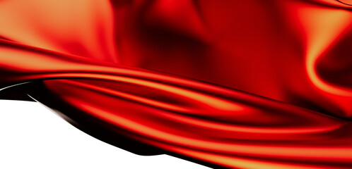 Obraz premium Stunning red silk fabric texture. Perfect for elegant designs, backgrounds, and luxurious branding.