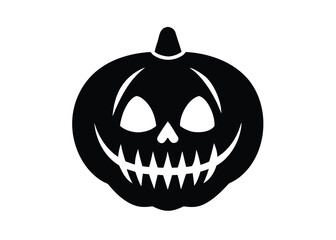 pumpkin jaw skull silhouette vector icon