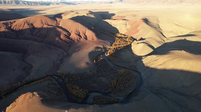 flight in Gorny Altai in autumn, Russia September