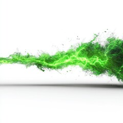 Bright green energy burst against white