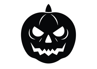 pumpkin shadow mask skull silhouette vector icon