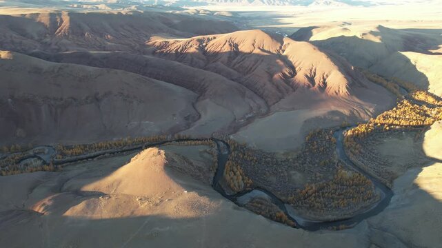 flight in Gorny Altai in autumn, Russia September