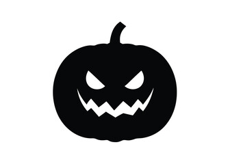 pumpkin shadow face silhouette vector icon