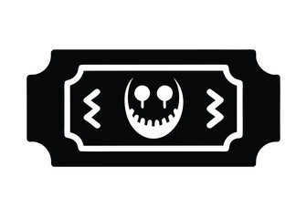 scary ticket silhouette vector icon