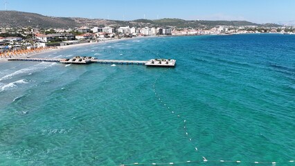 Obraz premium Ocean pier view.Turkish resort the sea ceased