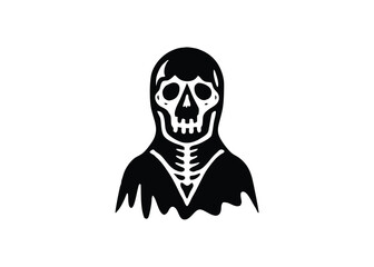 skeleton blood skull silhouette vector icon
