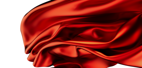Luxury red silk fabric flowing elegantly. Perfect for fashion, beauty, and design projects.