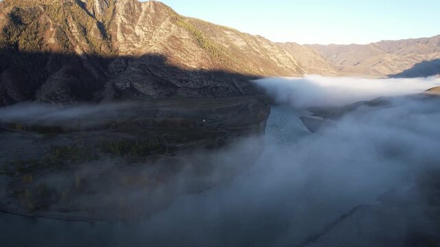 flight in Gorny Altai in autumn, Russia September