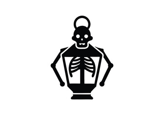 skeleton lantern jaw silhouette vector icon